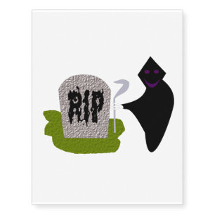 Death in the Cemetery Halloween Giant Tattoo