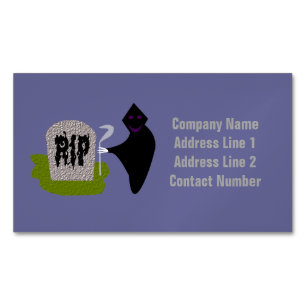 Death in the Cemetery Halloween Magnetic Business Card Magnet