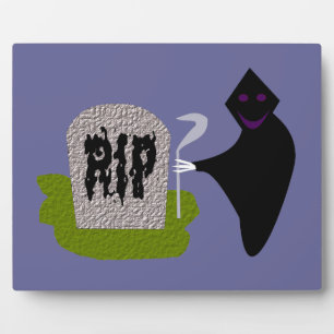 Death in the Cemetery Halloween Plaque