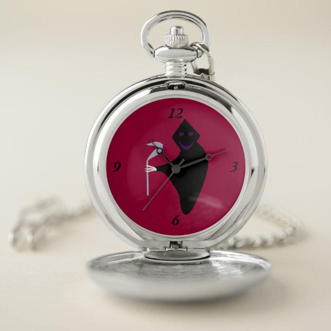 Death in the Cemetery Halloween Pocket Watch (Inside)