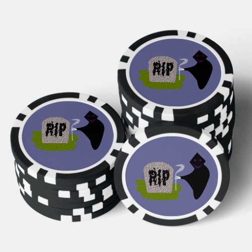 Death in the Cemetery Halloween Poker Chips