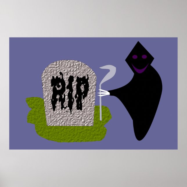 Death in the Cemetery Halloween Poster (Front)