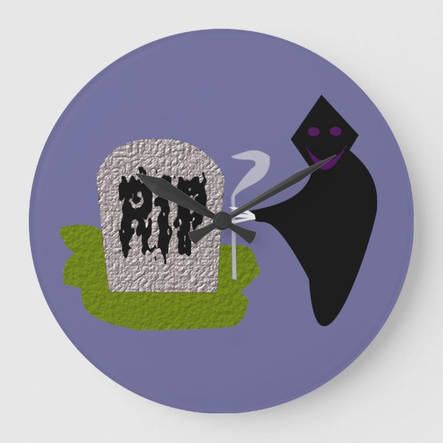 Death in the Cemetery Halloween Wall Clock (Front)