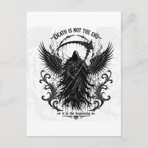 Death Is Not the End Gothic Grim Reaper Postcard