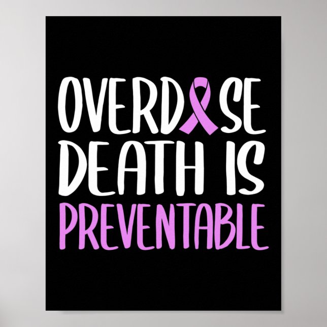 Death Is Preventable Purple Ribbon Awareness  Poster (Front)