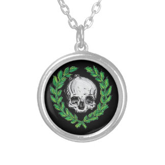 Death Laurel Silver Plated Necklace