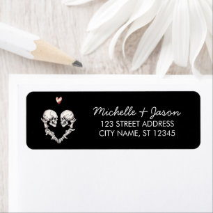Death Lovers Skeleton Wedding Return Address Label