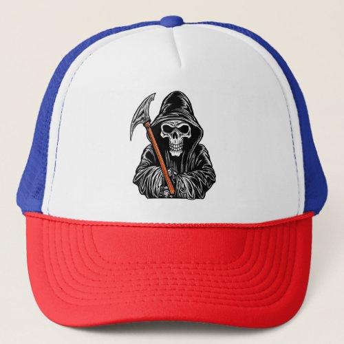 Death Mans Halloween Magic Bold Outlines and Car Trucker Hat