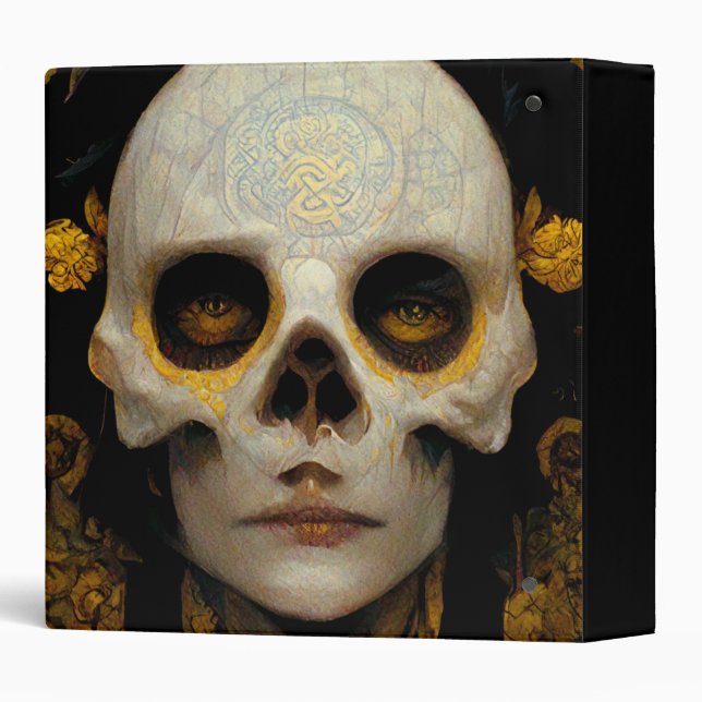 Death Mask Fantasy Sci-Fi Art 3 Ring Binder (Back/Spine)
