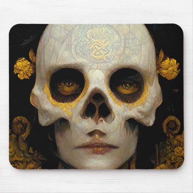 Death Mask Fantasy Sci-Fi Art Mouse Pad (Front)