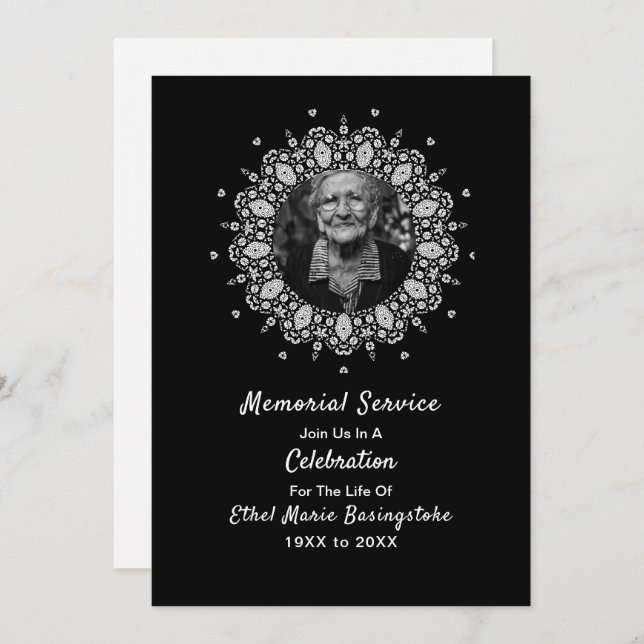 Death Memorial Service Invitations (Front/Back)