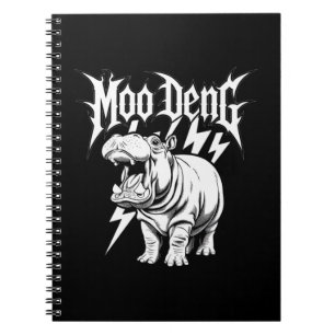 Death Metal Cute Baby Hippo Moo Deng Hippopotamus Notebook