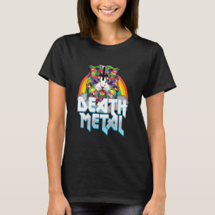 Death Metal Cute Cat Kitten Rainbow Upside Down Cr T-Shirt