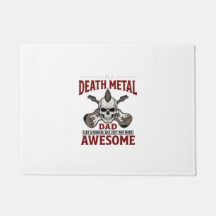 Death Metal Dad Skull Guitar Vintage Shirt Design_ Doormat