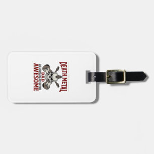 Death Metal Dad Skull Guitar Vintage Shirt Design_ Luggage Tag