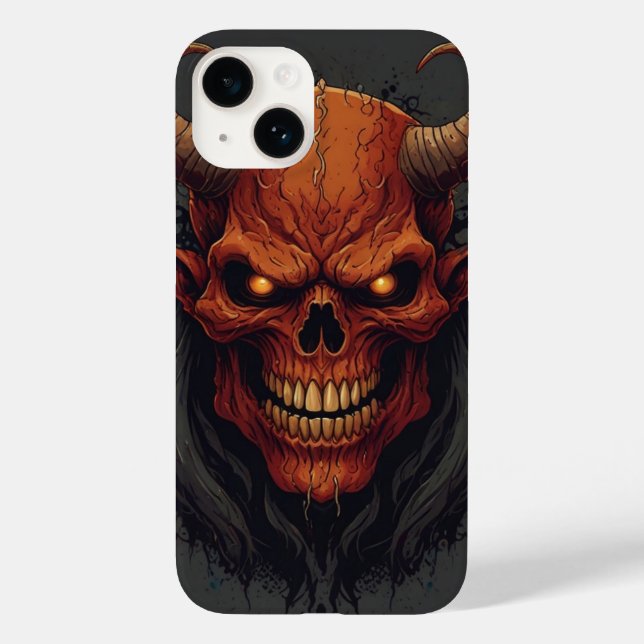 Death Metal Demon Mascot Phone Case (Back)