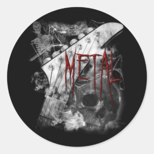 Death Metal Guitar Classic Round Sticker