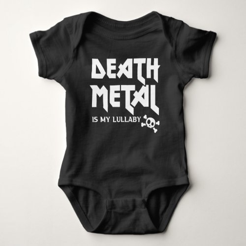 Death Metal Is My Lullaby Cool Little Rockstar Baby Bodysuit