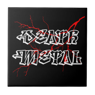 Death metal label ceramic tile