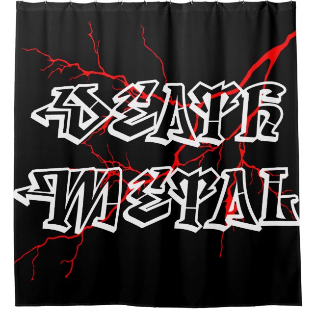 Death metal label shower curtain (Front)