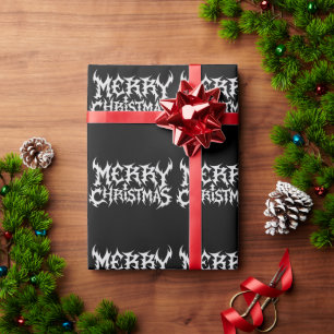 Death Metal Merry Christmas Rock Xmas Dark Metal Wrapping Paper