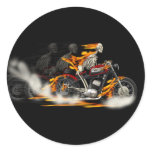 Death Metal Motorbike Riders Rubber burn Classic Round Sticker