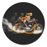 Death Metal Motorbike Riders Rubber burn Classic Round Sticker