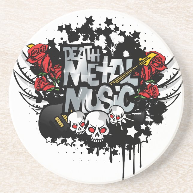 Death Metal Music Sandstone Coaster (Front)