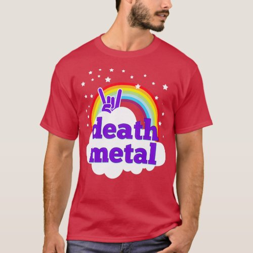 Death metal pink rainbow T_Shirt