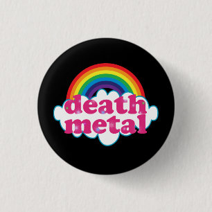 Death Metal rainbow design Button