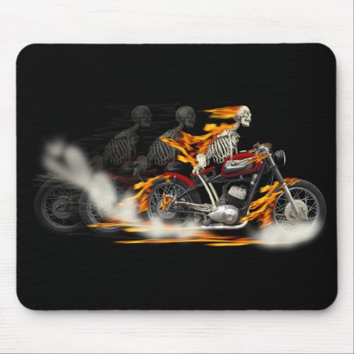 Death Metal Riders Motorcycle Fire Bike Mouse Pad