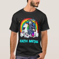 Death Metal Shirts Unicorn Rainbow Grim Reaper Hea