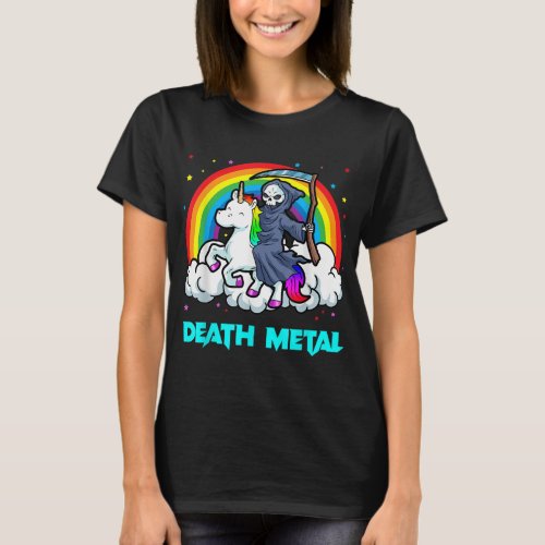 Death Metal Shirts Unicorn Rainbow Grim Reaper Hea