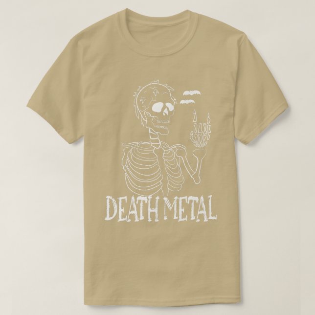Death Metal Skeleton Goth Music Black Metal Punk B T-Shirt (Design Front)