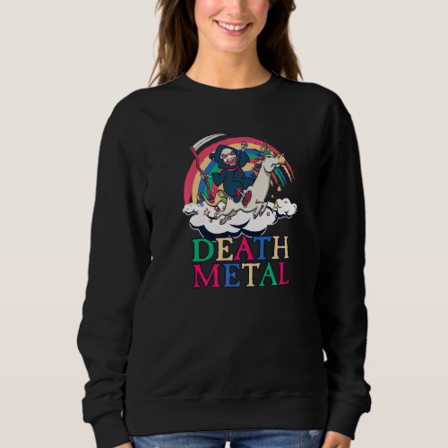 Death Metal Unicorn I Retro Metal I Reaper  Death Sweatshirt