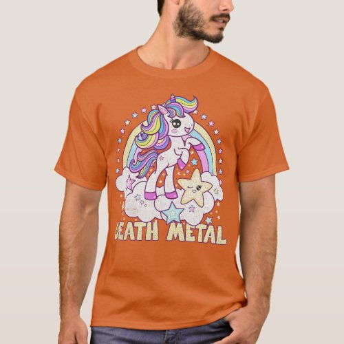 Death Metal Unicorn Pony Distressed T_Shirt