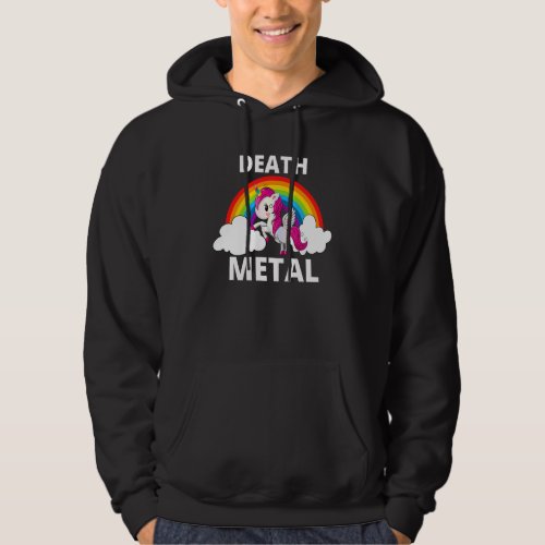 Death Metal Unicorn Rainbow Heavy Metal Hoodie