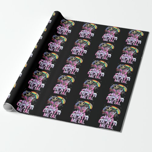 Death Metal Unicorn Reaper Rainbow Wrapping Paper