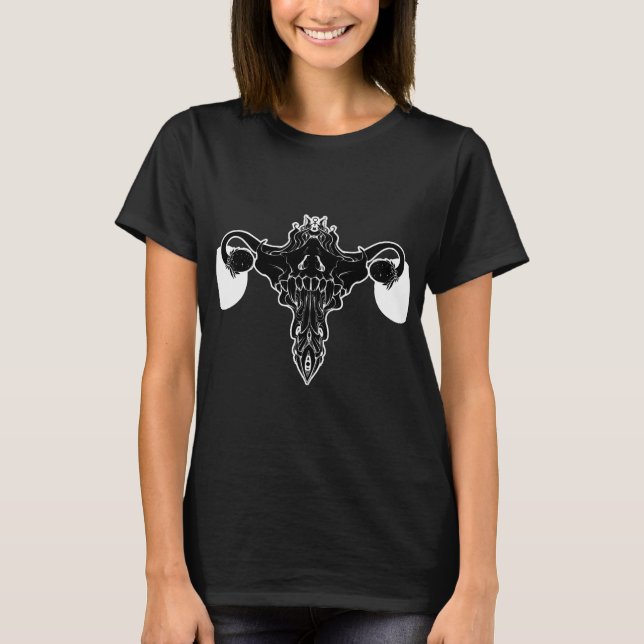 Death Metal Uterus Feminism Symbol T-Shirt (Front)