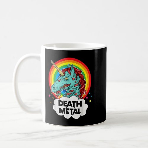 Death Metal Zombie Unicorn Rainbow Heavy Metal Coffee Mug