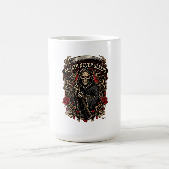 Death Never Sleeps Long Sleeve Coffee Mug (Center)