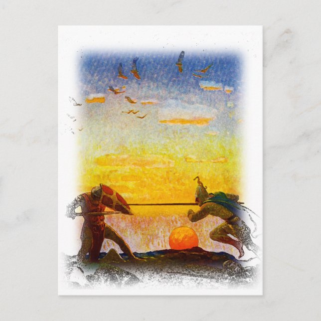 Death of Arthur and Mordred Postcard (Front)