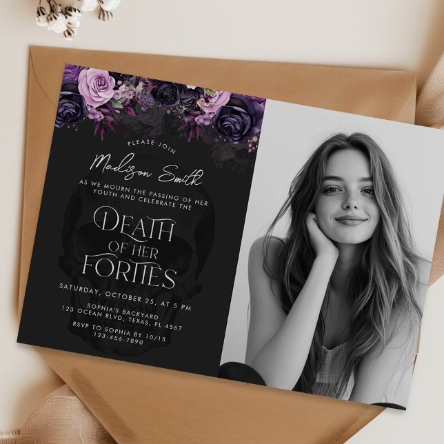 Death Of Her Forties 50th Birthday Party Photo Invitation (Creator Uploaded)