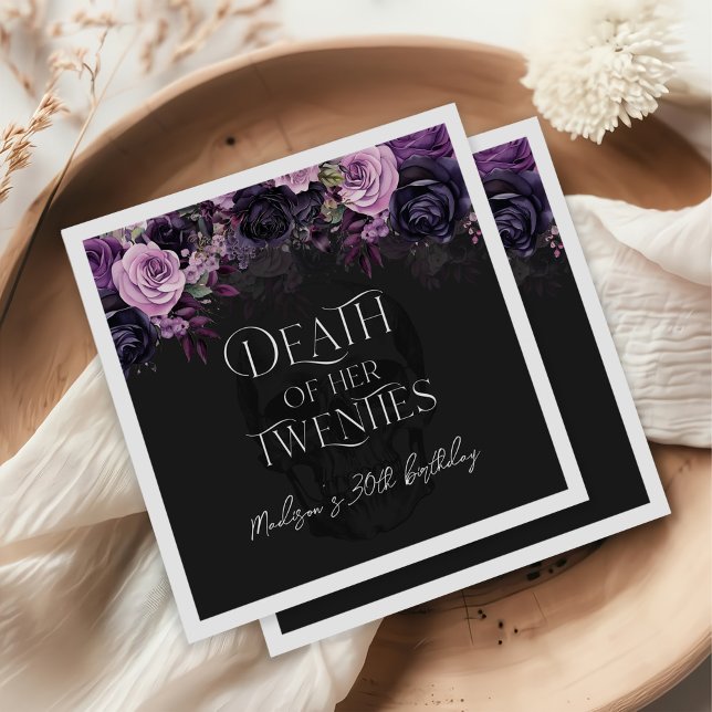 Death Of Her Twenties 30th Birthday Party Napkins (Creator Uploaded)