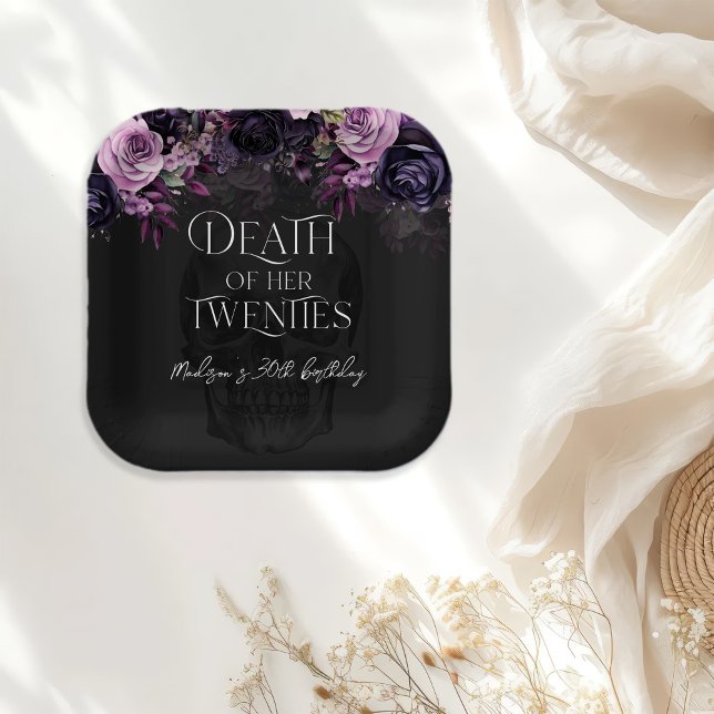 Death Of Her Twenties 30th Birthday Party Paper Plates (Creator Uploaded)