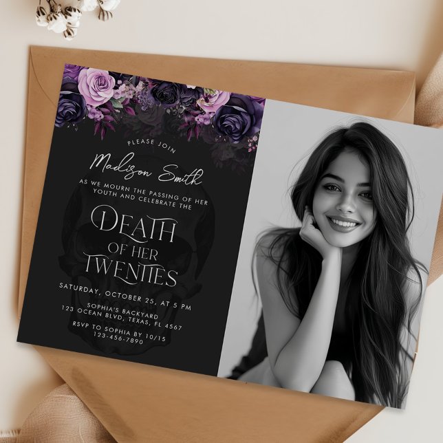 Death Of Her Twenties 30th Birthday Party Photo Invitation (Creator Uploaded)