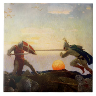 “Death of King Arthur and Sir Mordred” by NC Wyeth Ceramic Tile