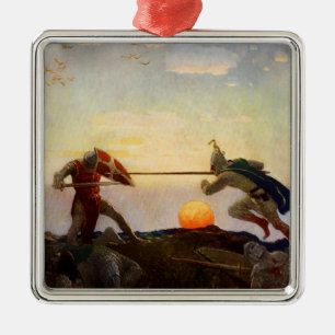 “Death of King Arthur and Sir Mordred” by NC Wyeth Metal Ornament