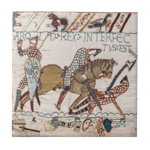Death of King Harold Bayeux Tapestry Ceramic Tile