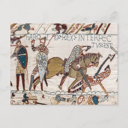 Death of King Harold Bayeux Tapestry Postcard